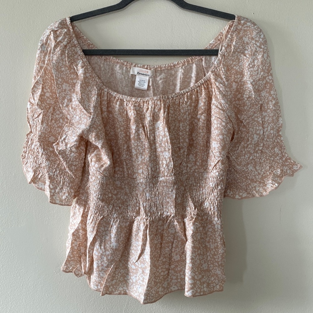 Peach colored light weight short sleeve